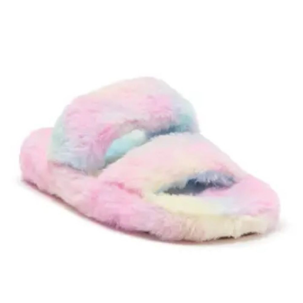 NIB Top Moda Colby Faux Fux Tie Dye Slippers s. 8